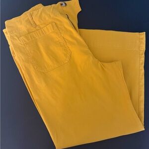 The Colette Wide Leg Cropped Pants by Maeve in Mustard Yellow